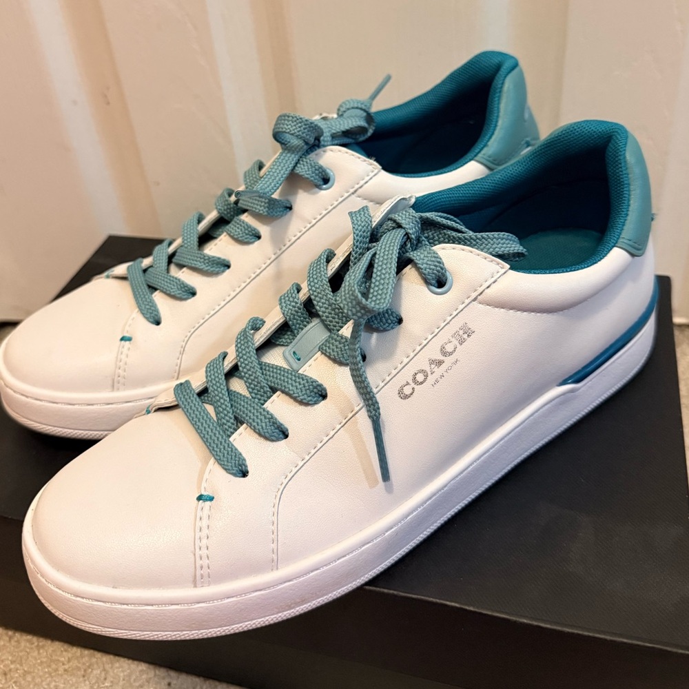 Coach Aqua and White sneakers size 8 - Picture 4 of 5